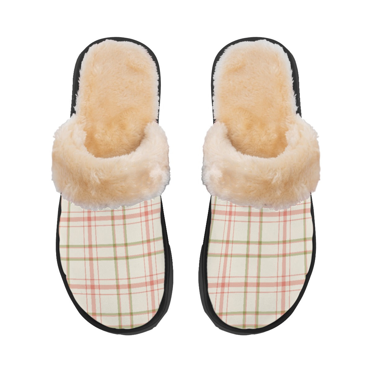 Cozy Plaid Plush Slippers