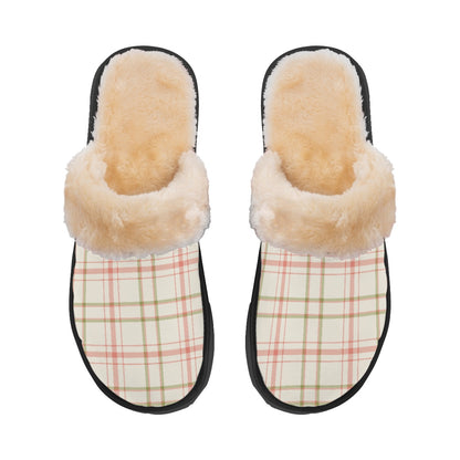 Cozy Plaid Plush Slippers
