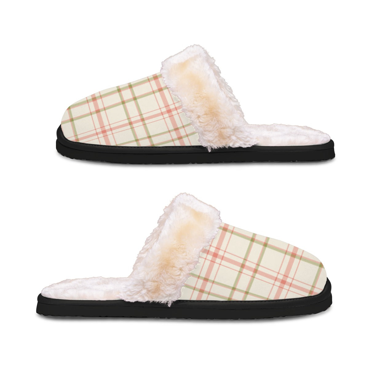 Cozy Plaid Plush Slippers