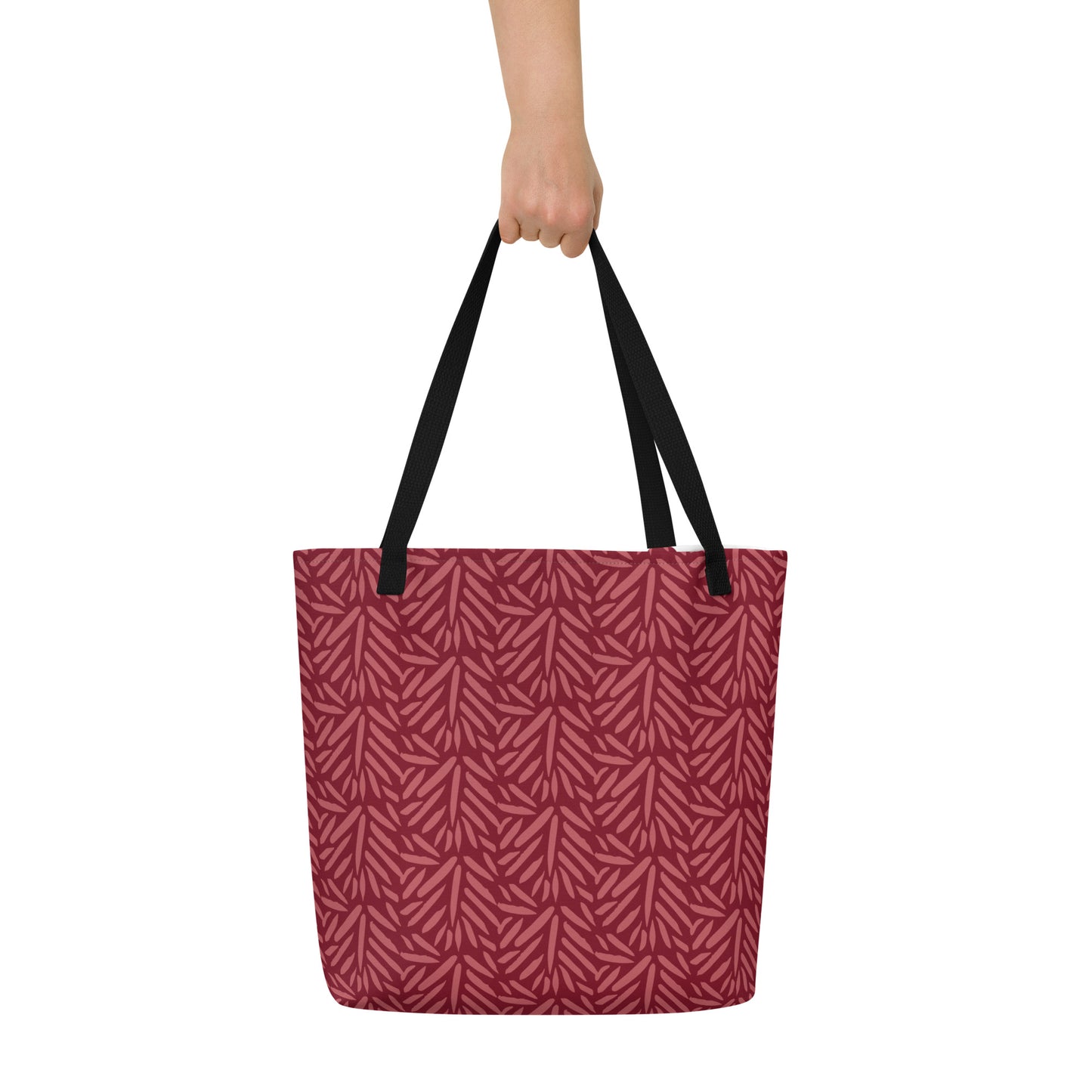 Burgundy Leaf Large Tote Bag