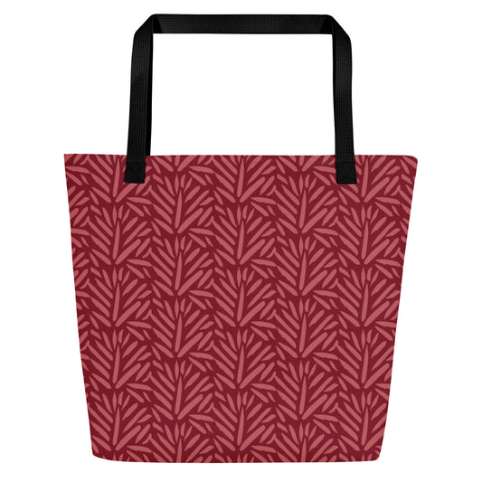 Burgundy Leaf Large Tote Bag