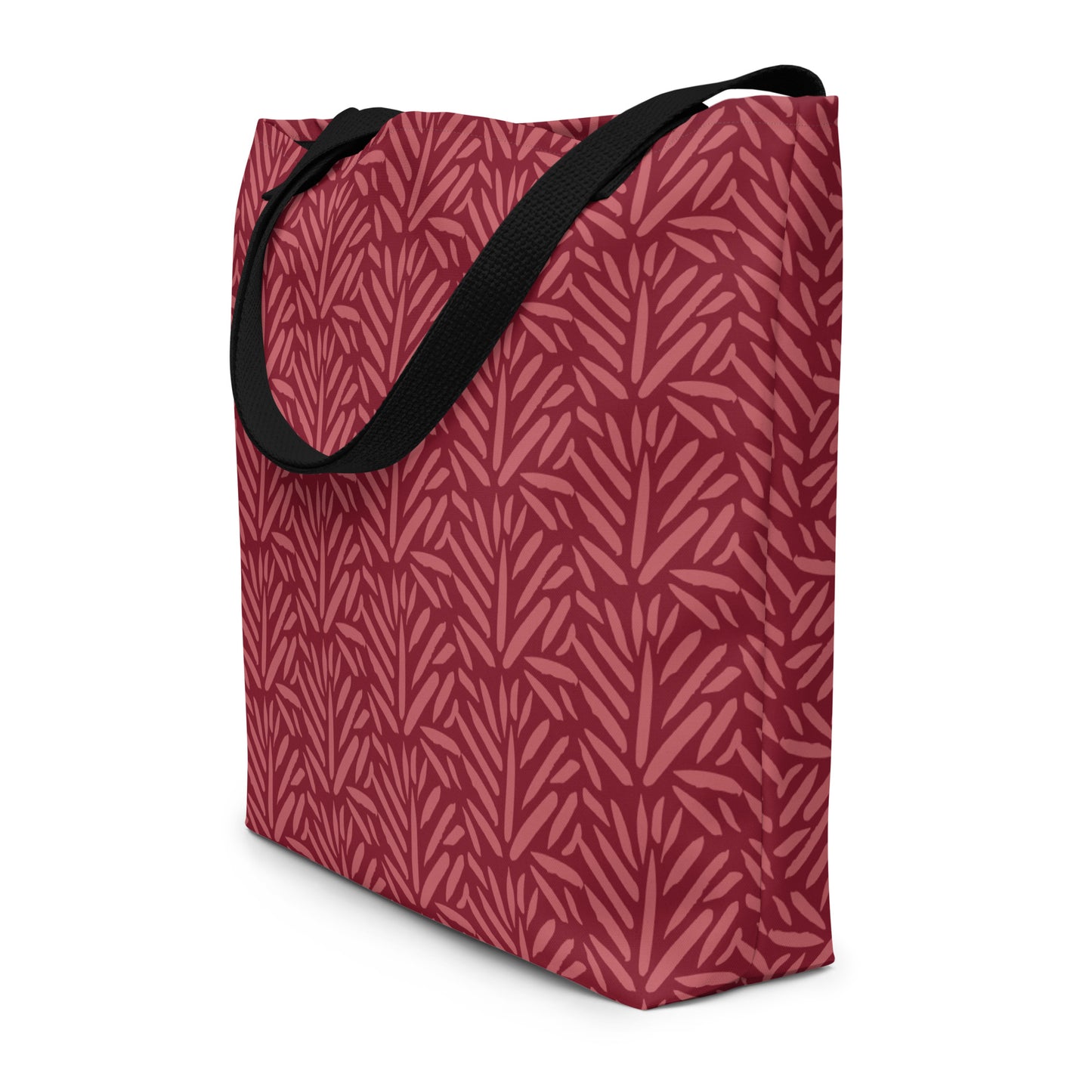 Burgundy Leaf Large Tote Bag