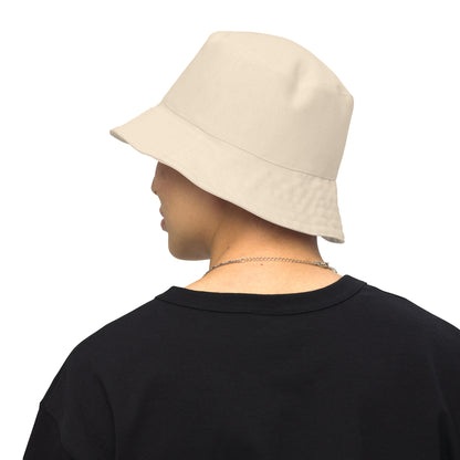 Beige Cream Reversible Bucket Hat