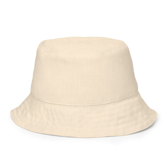 Beige Cream Reversible Bucket Hat