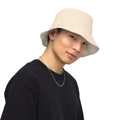 Beige Cream Reversible Bucket Hat