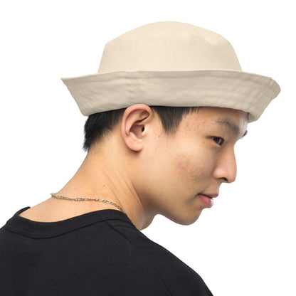 Beige Cream Reversible Bucket Hat