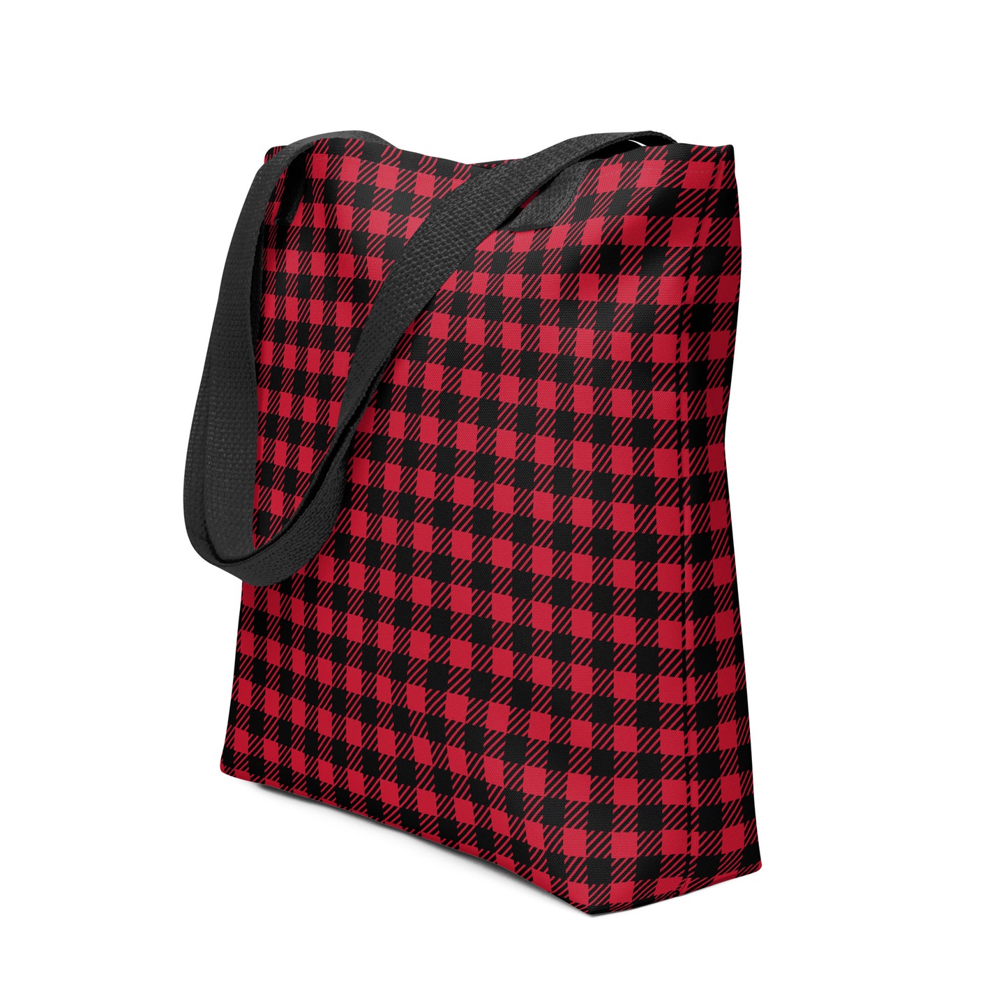 Red and Black Checkered Tote Bag