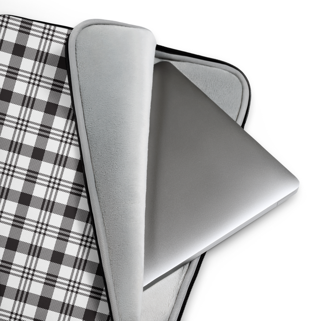 Black and White Plaid Laptop Sleeve